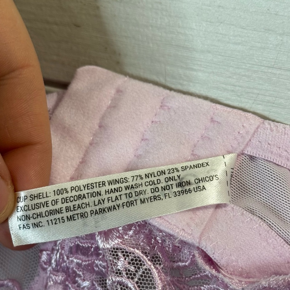 Soma Sensuous Lace Unlined Balconette Bra - Light Purple Size 40D - Picture 6 of 8
